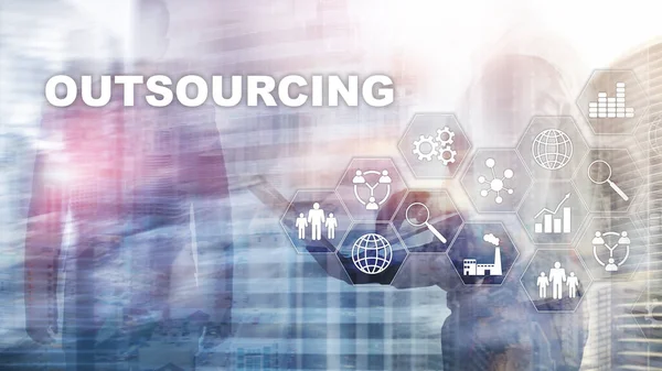 Outsourcing Zasobów Ludzkich Koncepcja Globalnego Sektora Biznesu Freelance Outsourcing Partnerstwo — Zdjęcie stockowe