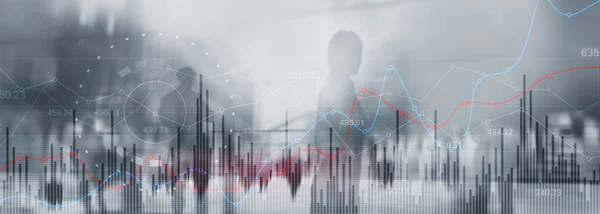 Analytics Banner. Financiar o conceito de negócio e investimento bancário — Fotografia de Stock