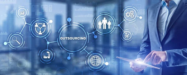 Outsourcing Business Human Resources Internet Finance Technology Concept — Zdjęcie stockowe