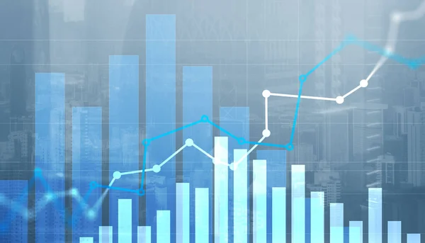 Aktiemarknaden forex handel diagram och ljusstake diagram — Stockfoto