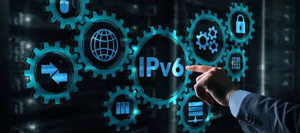 Internetprotokoll Version 6 IPv6. Vernetzte Geräte im Netzwerk — Stockfoto