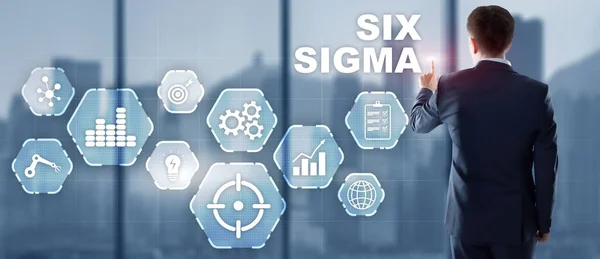 Six Sigma Manufacturing Contrôle de la qualité et amélioration des processus industriels concept — Photo