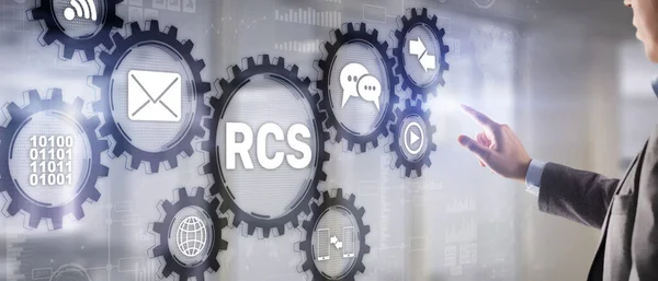 Bohaté komunikační služby. Spojovací protokol. RCS. Technologický koncept — Stock fotografie