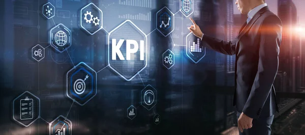 KPI Key Performance Indicator Концепція бізнес інтернет технологій на віртуальному екрані — стокове фото