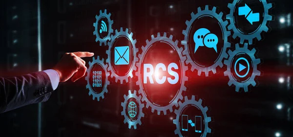 Bohaté komunikační služby. Spojovací protokol. RCS. Technologický koncept — Stock fotografie