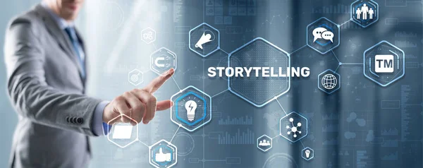 Raccontare storie. Story Telling Istruzione e letteratura Business concept. Capacità di raccontare storie — Foto Stock