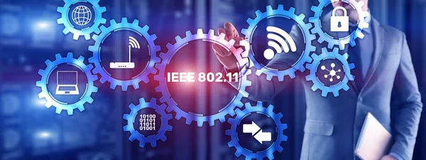 802.11. Drahtloses Datenübertragungskonzept IEEE — Stockfoto