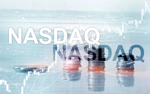 Nasdaq Stock Market Finance Concept Inglês Crise Mercado — Fotografia de Stock