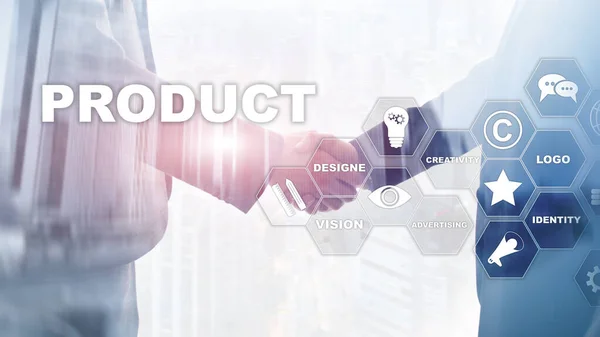 Business Product Promotion Design Concept Ιστορικό Διπλής Έκθεσης — Φωτογραφία Αρχείου