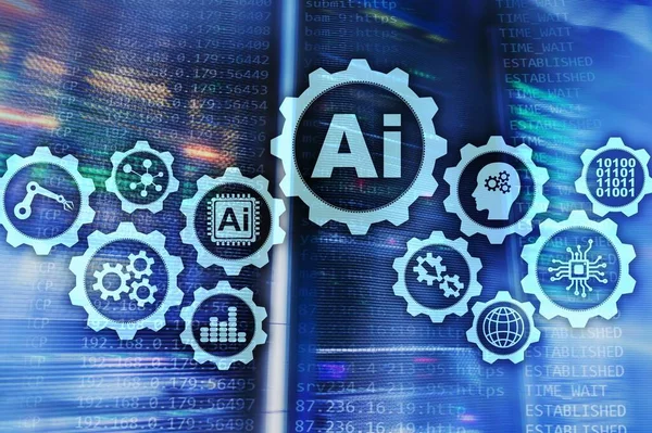 Inteligencia Artificial Alta Tecnología Concepto Tecnologías Negocio Fondo Futurista Sala —  Fotos de Stock