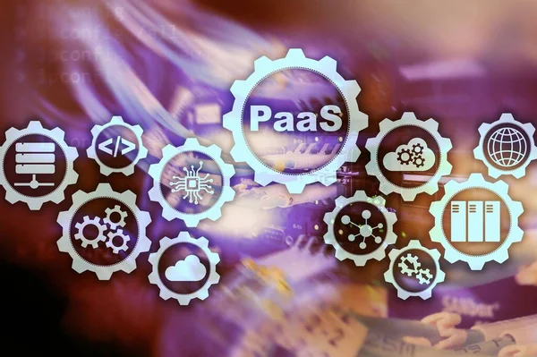 Platform Service Paas Cloud Computing Services Konzept Hintergrund Serverraum — Stockfoto