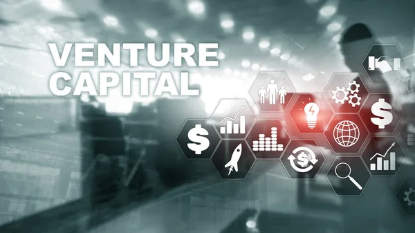 Capital Riesgo Pantalla Virtual Negocios Tecnología Internet Concepto Red Fondo — Foto de Stock