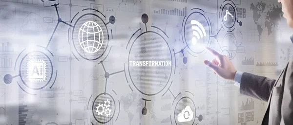 Business Digital Transformation. Futuro e innovazione Internet e concetto di rete. Contesto tecnologico — Foto Stock