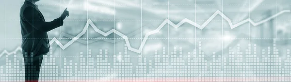 Rotes Und Blaues Wachstumshoroskop Konzept Von Börse Und Börse — Stockfoto