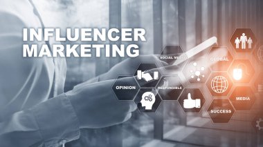 İş dünyasındaki pazarlama kavramını etkiliyor. Teknoloji, internet ve ağ. Soyut arkaplan karışık ortamı.