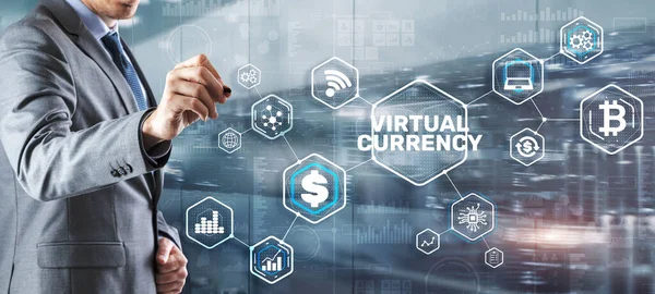 Virtuele valutawissel Investeringsconcept. Achtergrond financiële technologie — Stockfoto