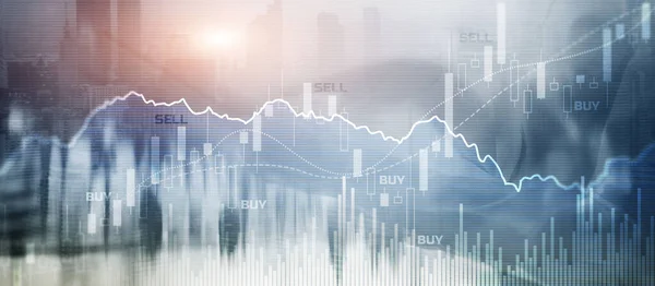 Trading investment and economics concept. Mixed Media Trade concept. Stock market universal background — Stock Photo, Image