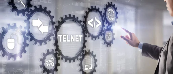 Telnet虚拟终端客户端。Internet and Network concept.远程类型网络协议 — 图库照片