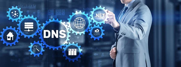 Konsep server sistem nama domain DNS. Campuran media — Stok Foto