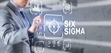 Six Sigma. Management concept aimed at improving the quality of work of an organization or a separate unit clipart