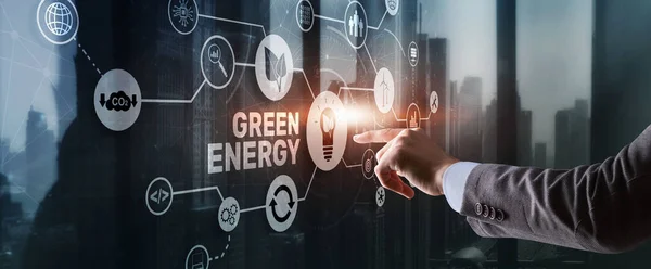 Groene Energie Natuurlijke Ecologie Power elektrische snelheid creatief. Technologie-ecologie — Stockfoto