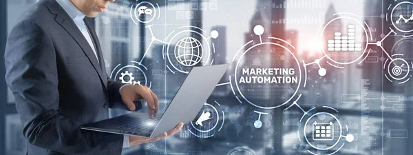 Marketing-Automatisierungskonzept. Geschäftstechnologie Internet und Netzwerk — Stockfoto