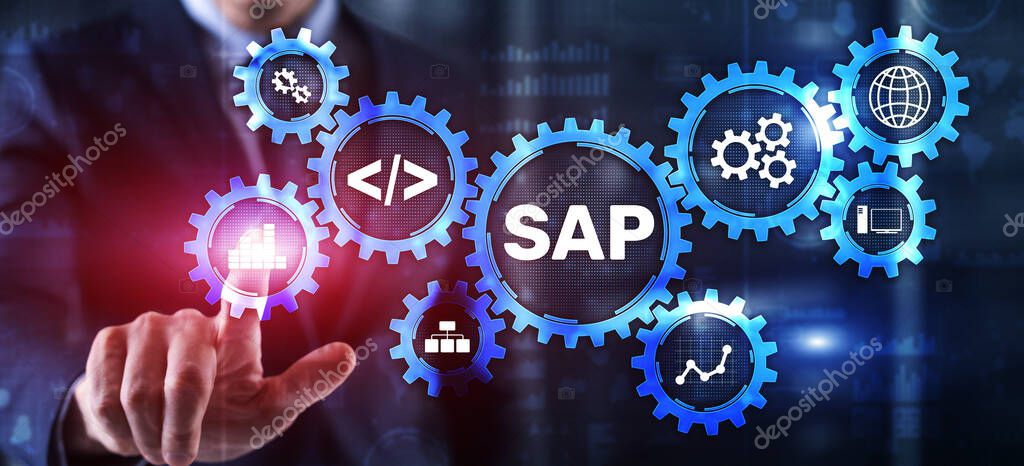 SAP System Software Automation concept on virtual screen.