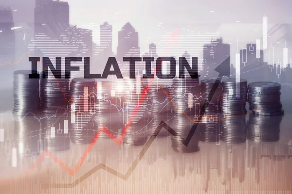 Inflation Weltwirtschaft und Konzept zur Inflationsbekämpfung — Stockfoto