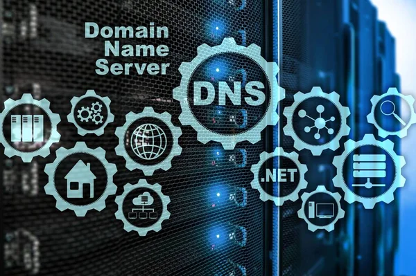 Dns Sistema Nomes Domínio Rede Comunicação Web Conceito Internet Tecnologia — Fotografia de Stock