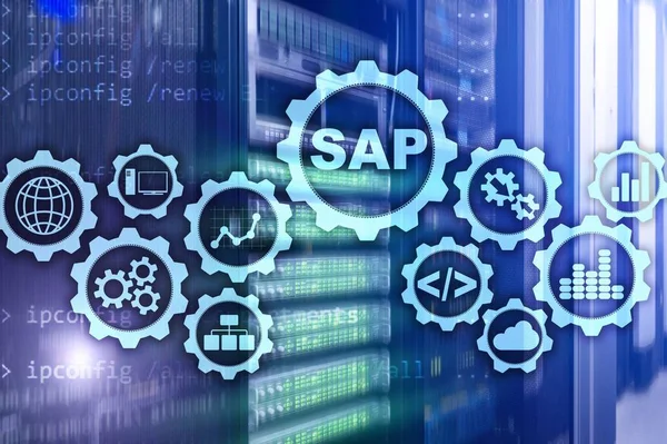 Concepto Automatización Software Sistema Sap Centro Datos Pantalla Virtual — Foto de Stock