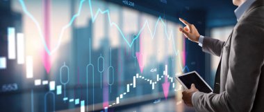 Soyut finansal şema. Yatırım ticareti finans analizi Forex döviz ekonomisi büyümesi.