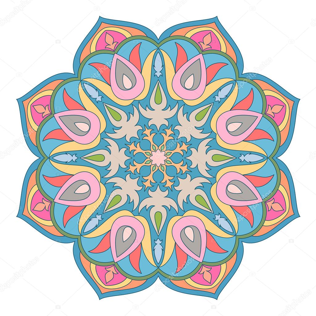 Mandala. Ethnische Zierelemente. Hintergrund