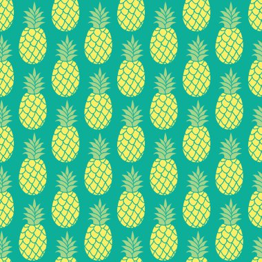 Ananas vektör arka plan. Ananas seamless modeli. 