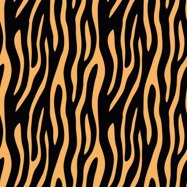 Abstract animal print. Seamless vector pattern with zebra/tiger stripes. Textile repeating animal fur background. clipart