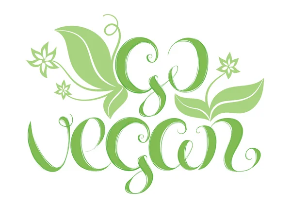 Vektoros illusztráció "Menni vegetáriánus" betűk kézzel. Használható a kártya, poszter, t-shirt design. Vegán kézzel rajzolt qoute. — Stock Vector