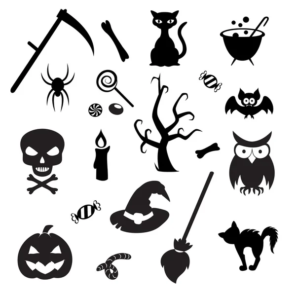 Conjunto de elementos de Halloween . — Vetor de Stock