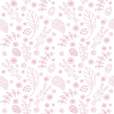 Sevimli tavşan ile Seamless modeli. Paskalya arka plan.