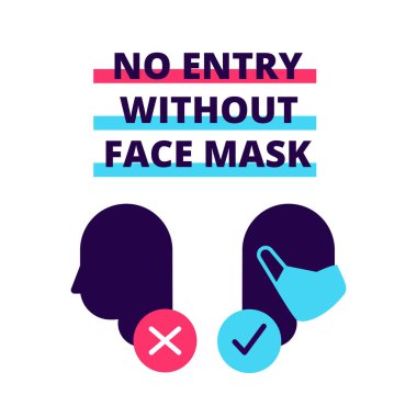 Yüzü Olmayan Giriş veya Maske Simgesi Takmak Yok. Vektör Resmi