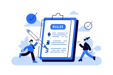 Kural kavramı. Düzenlemeler listesindeki kişiler. Kısıtlı grafik