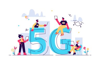 Modern insanlar kablosuz yüksek hızlı internet vektörü kullanır