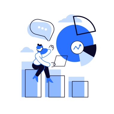 İş sunumu. Veri analizleri, pasta grafiği, bilgi grafikleri