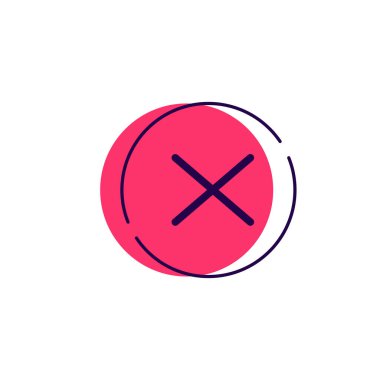 Logo imza metafor çapraz simge vektörünü iptal et