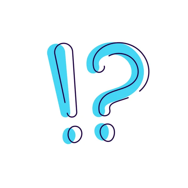 Question and exclamation mark simple glyph vector — Stock Vector