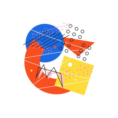 Beyaz üzerine şekiller dizili el çizimi soyut desen