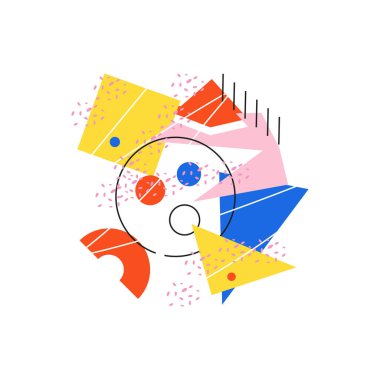 Beyaz üzerinde tasarım için yüzü olan soyut bir resim