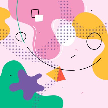 Pembe arkaplandaki dekorasyon için soyut resimler