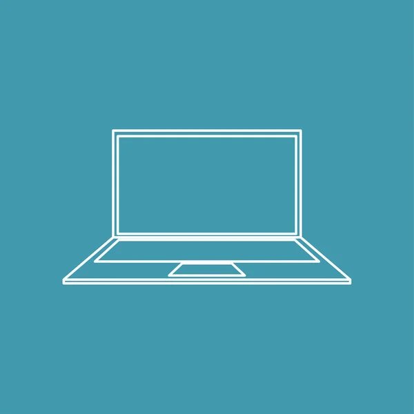 Laptop dünne Linien Symbol — Stockvektor