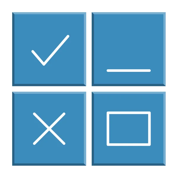 Τέσσερις κλασικό, βασικά, μπλε κουμπί — Διανυσματικό Αρχείο