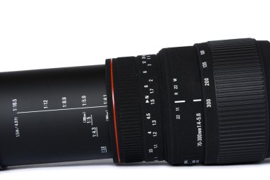 siyah bir telefoto lens ölçeği