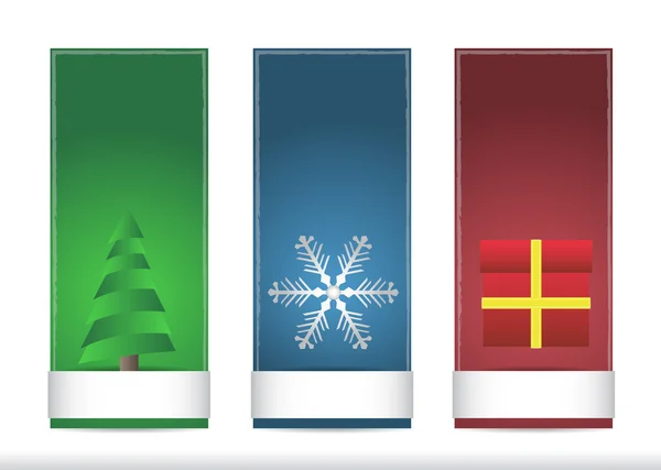 Drei weihnachtliche Namensschilder — Stockvektor